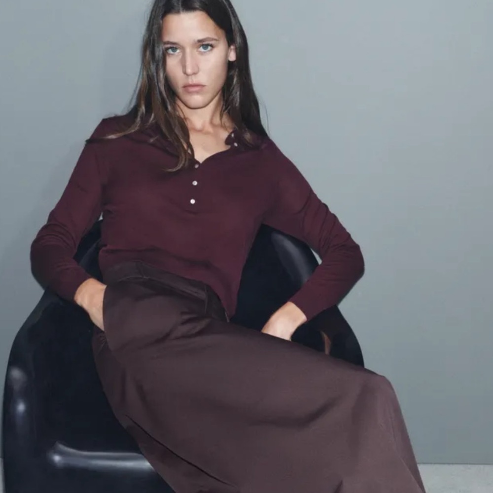 Zara Buttoned Knit Polo